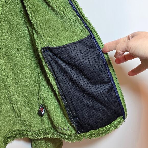 LL Bean Jacket Womens Medium Green Hi-Pile Sherpa Fleece Full Zip Cozy - Picture 9 of 11